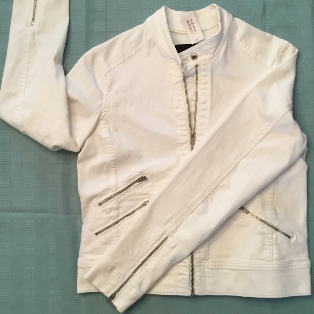 NWT Banana Republic White Denim Jacket
